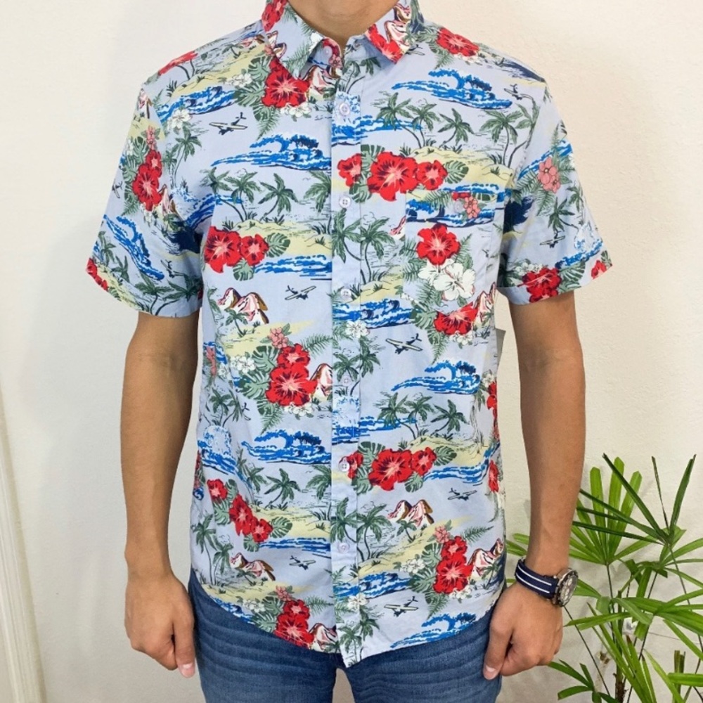 Brave Soul Climate Floral Button Down Shirt Summer